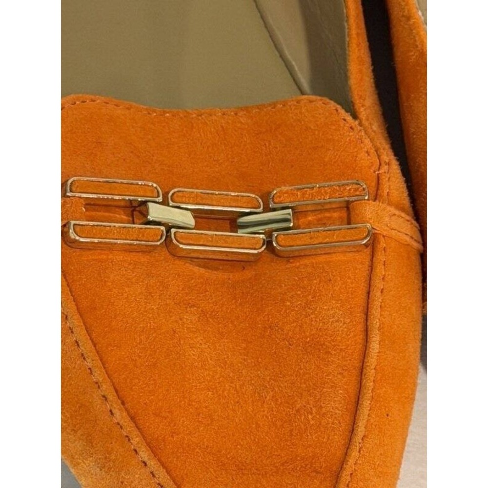 Talbots Francesca Link Suede Leather Driving Flats Orange Size 7.5 - Picture 2 of 12